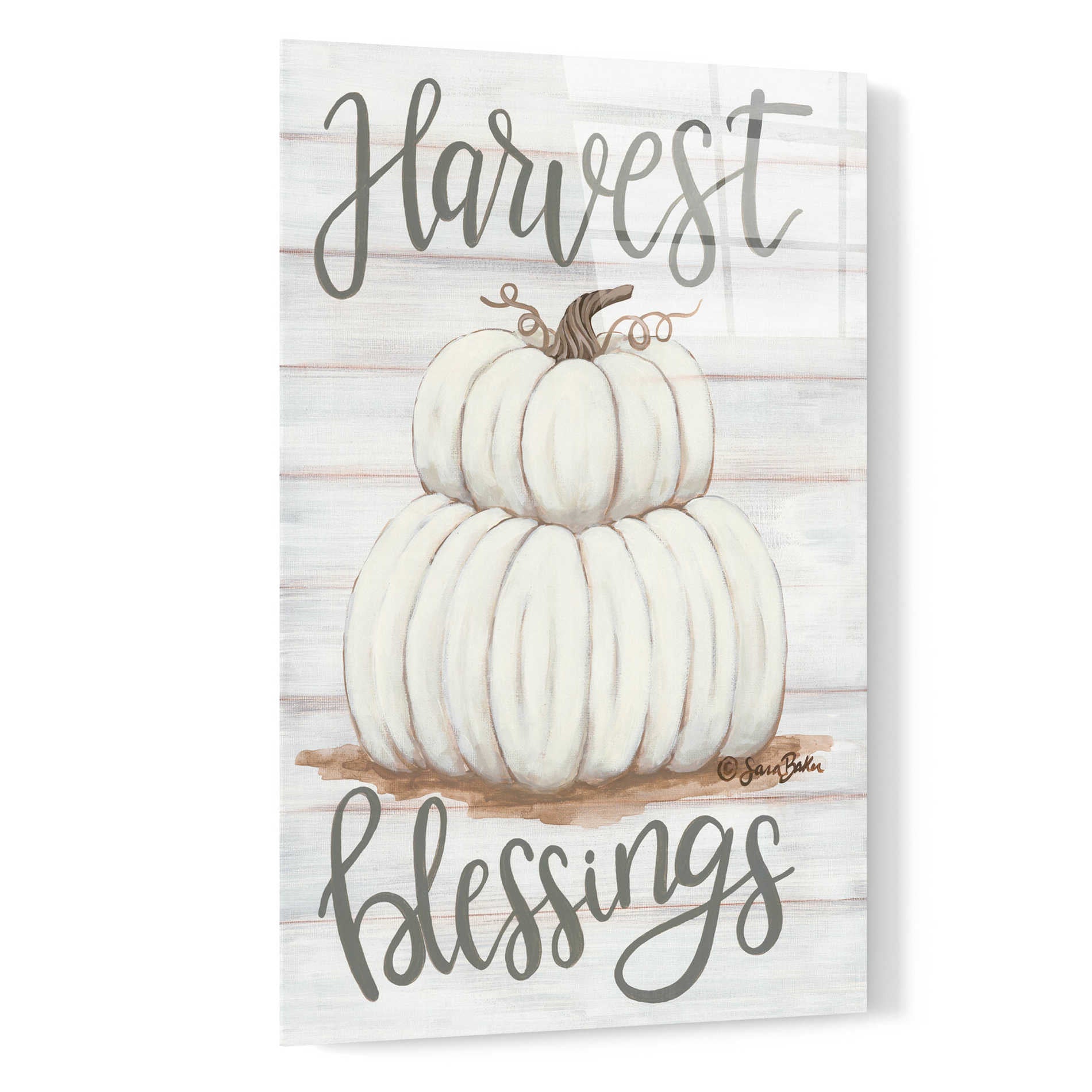 Epic Art 'Harvest Blessings' by Sara Baker, Acrylic Glass Wall Art,16x24