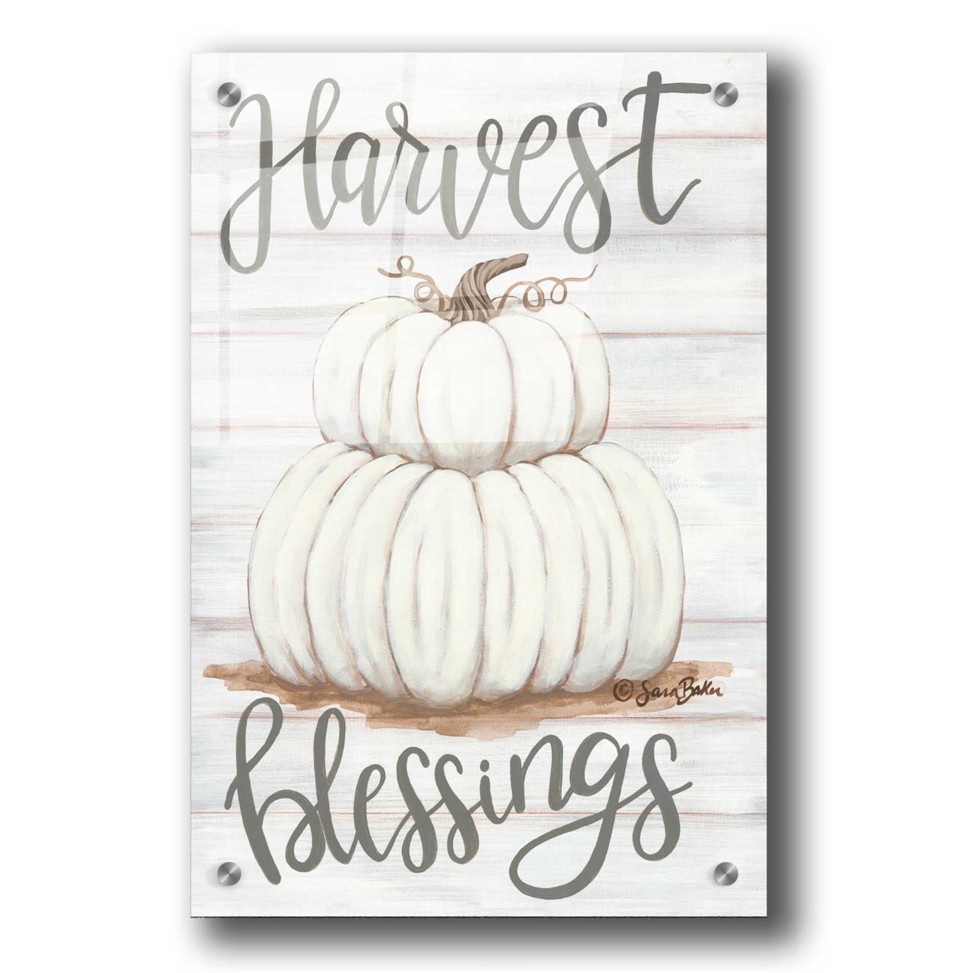 Epic Art 'Harvest Blessings' by Sara Baker, Acrylic Glass Wall Art,24x36