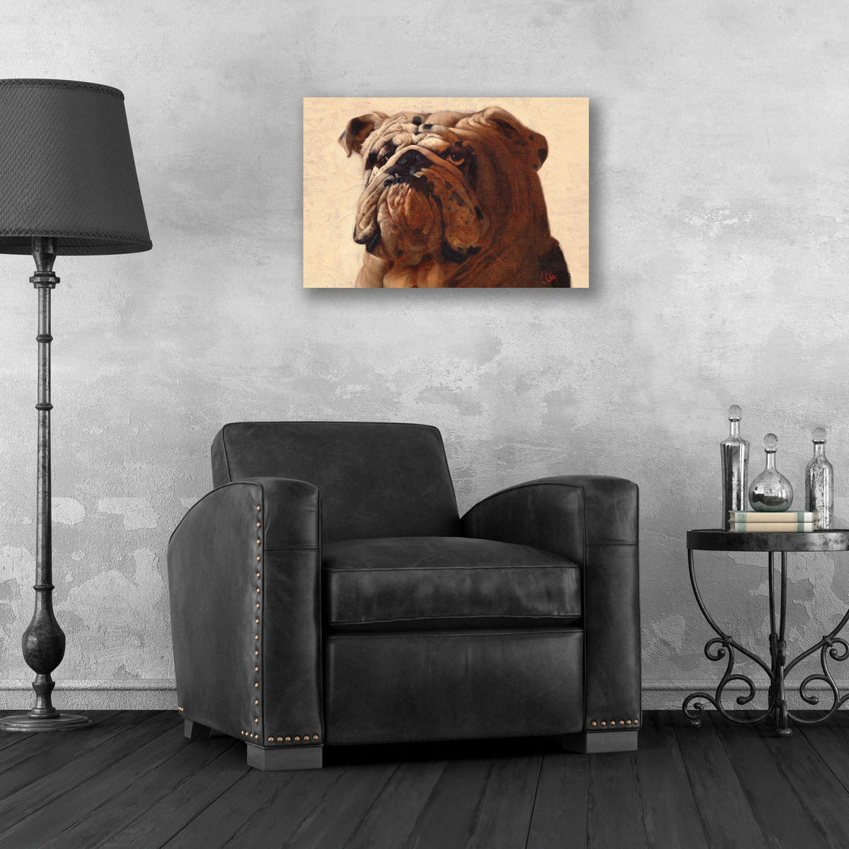 Epic Art 'Bulldog' by Thomas Fluharty, Acrylic Glass Wall Art,24x16