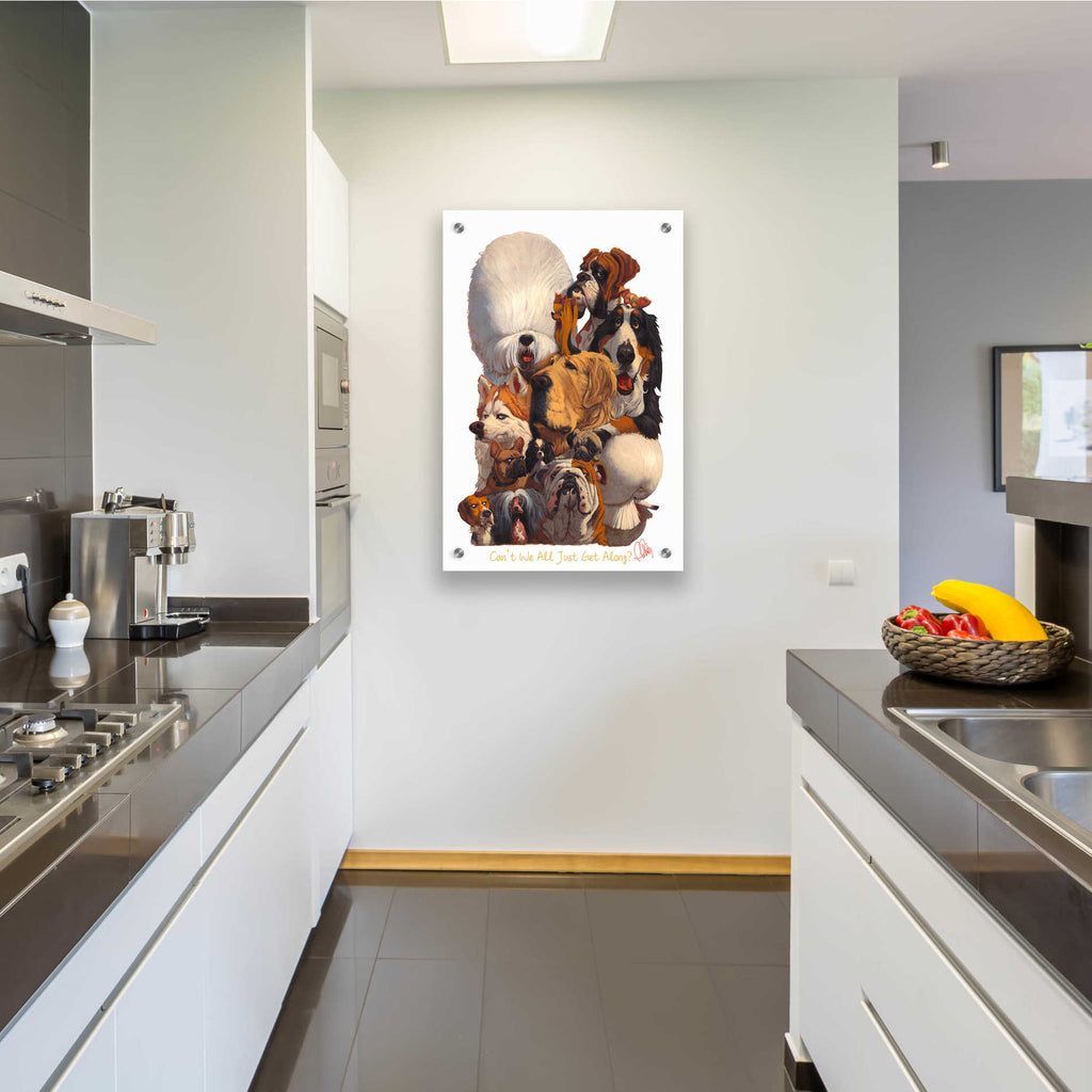 Epic Art 'Can't We All Just Get Along' by Thomas Fluharty, Acrylic Glass Wall Art,24x36