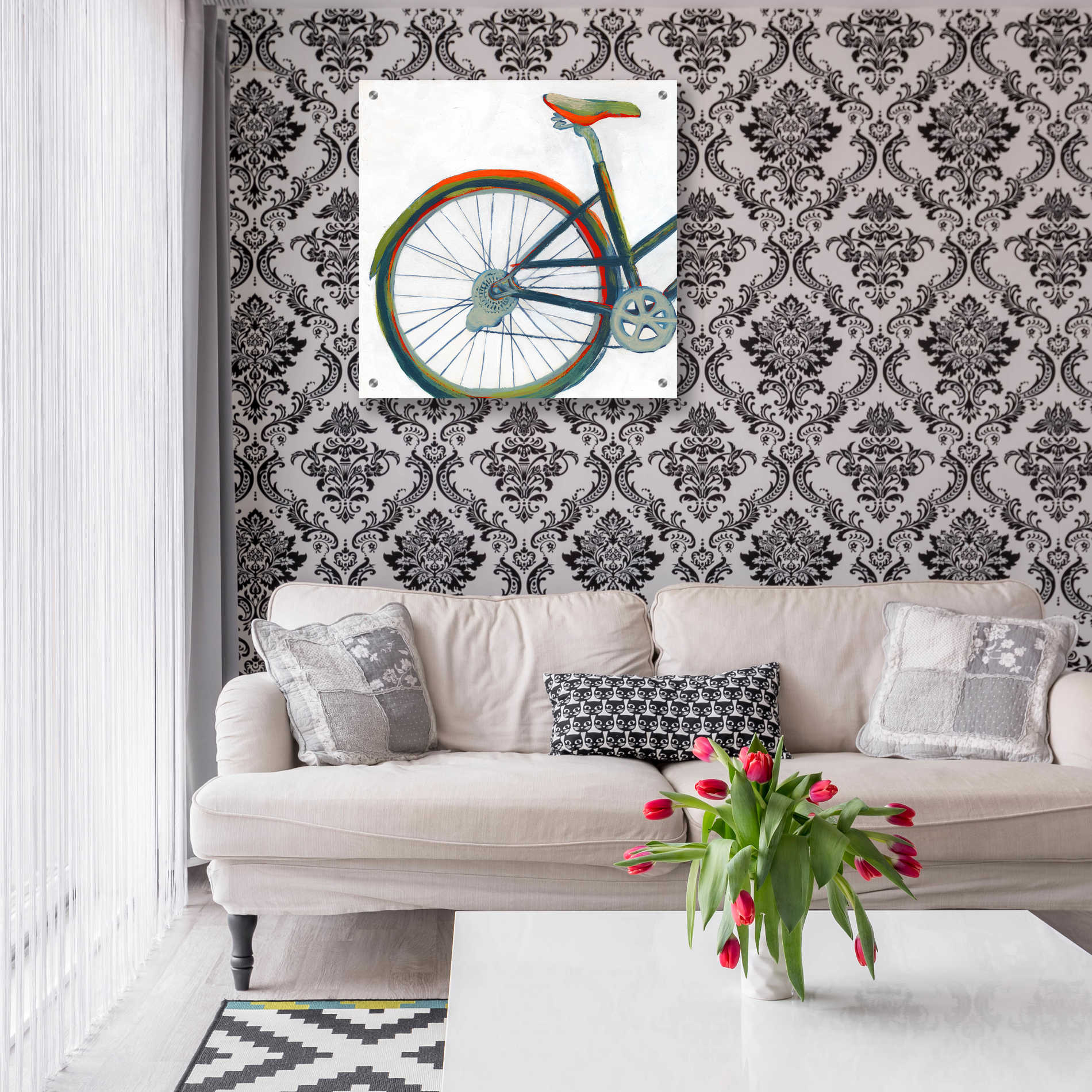 Epic Art 'Bicycle Diptych I' by Grace Popp, Acrylic Glass Wall Art,24x24