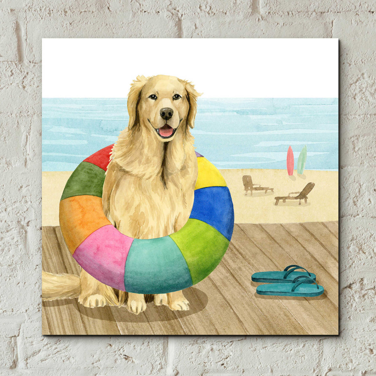 Epic Art 'Let's Go for a Boardwalk III' by Grace Popp, Acrylic Glass Wall Art,12x12