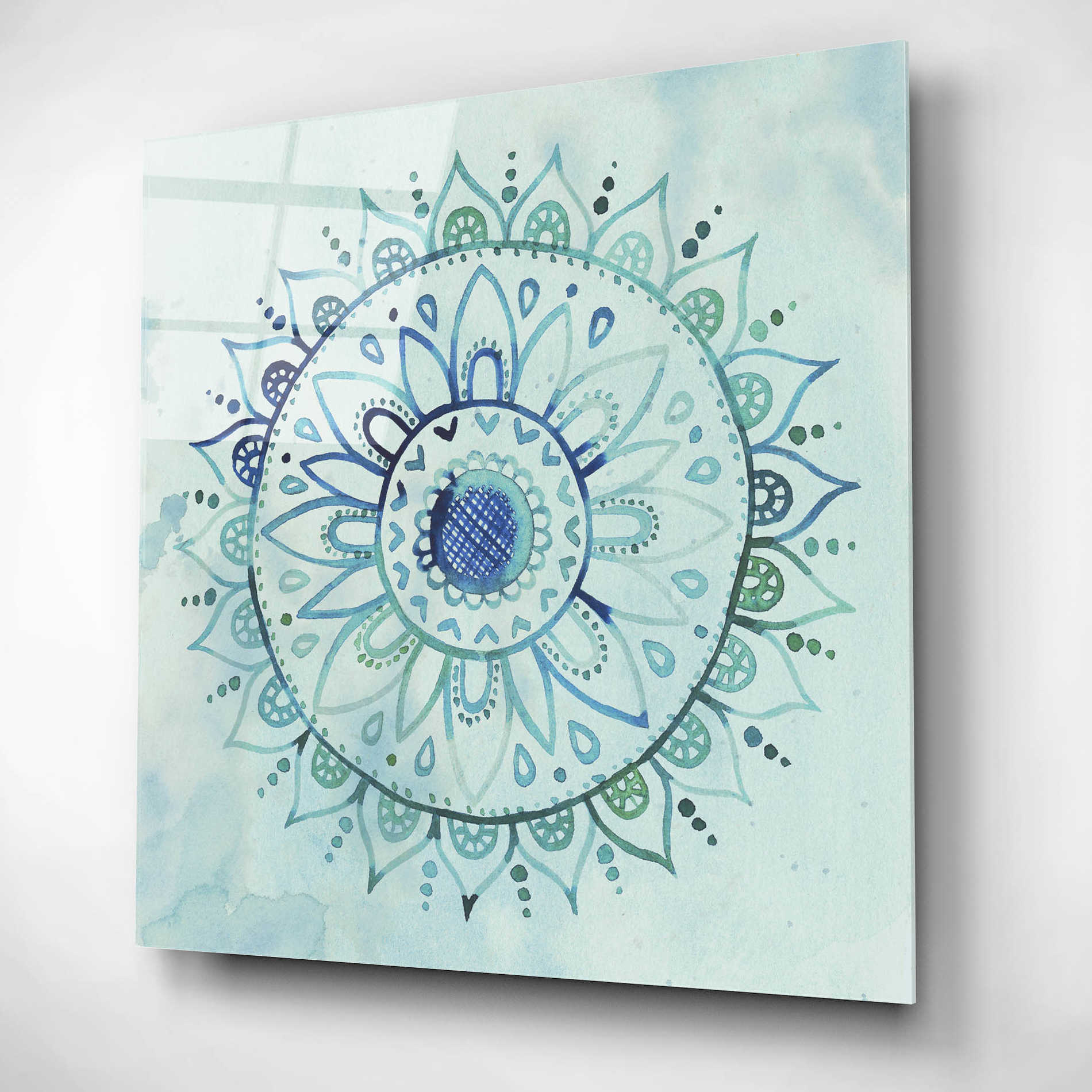 Epic Art 'Watercolor Mandala I' by Grace Popp, Acrylic Glass Wall Art,12x12
