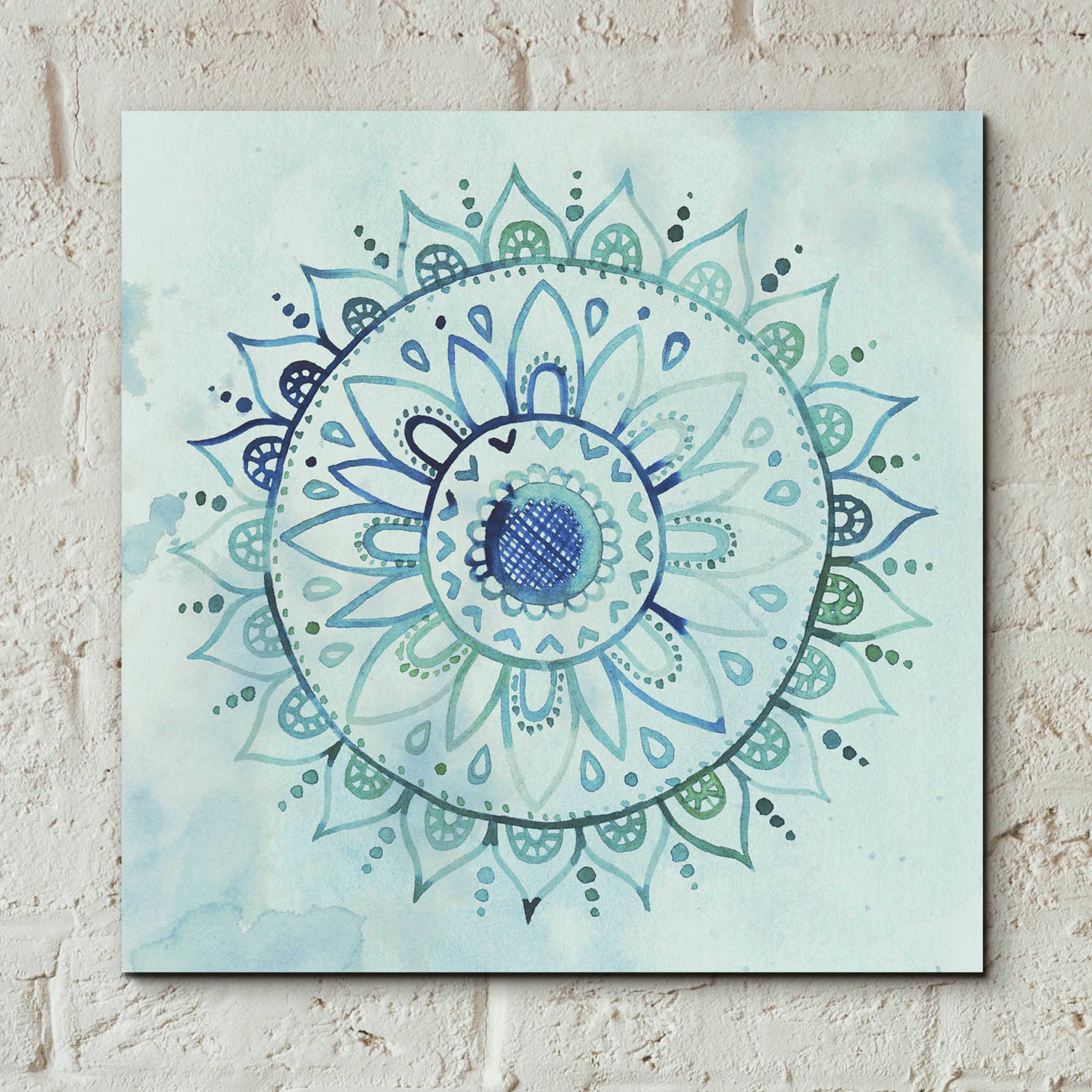 Epic Art 'Watercolor Mandala I' by Grace Popp, Acrylic Glass Wall Art,12x12