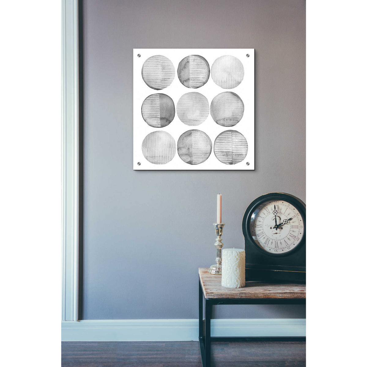 Epic Art 'Soft Circles I' by Grace Popp, Acrylic Glass Wall Art,24x24