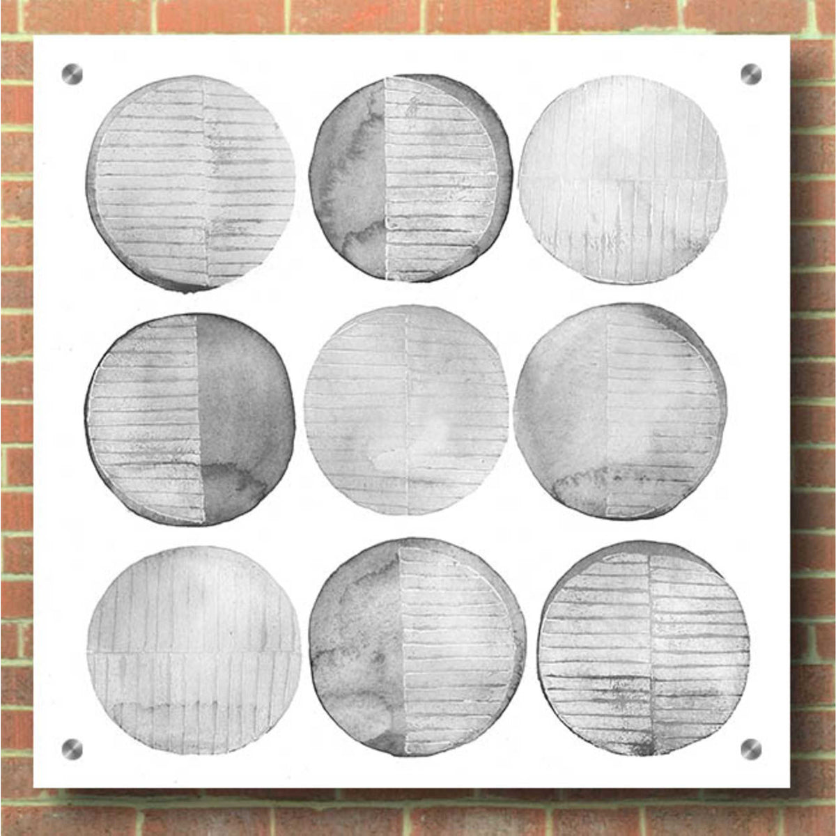 Epic Art 'Soft Circles I' by Grace Popp, Acrylic Glass Wall Art,36x36