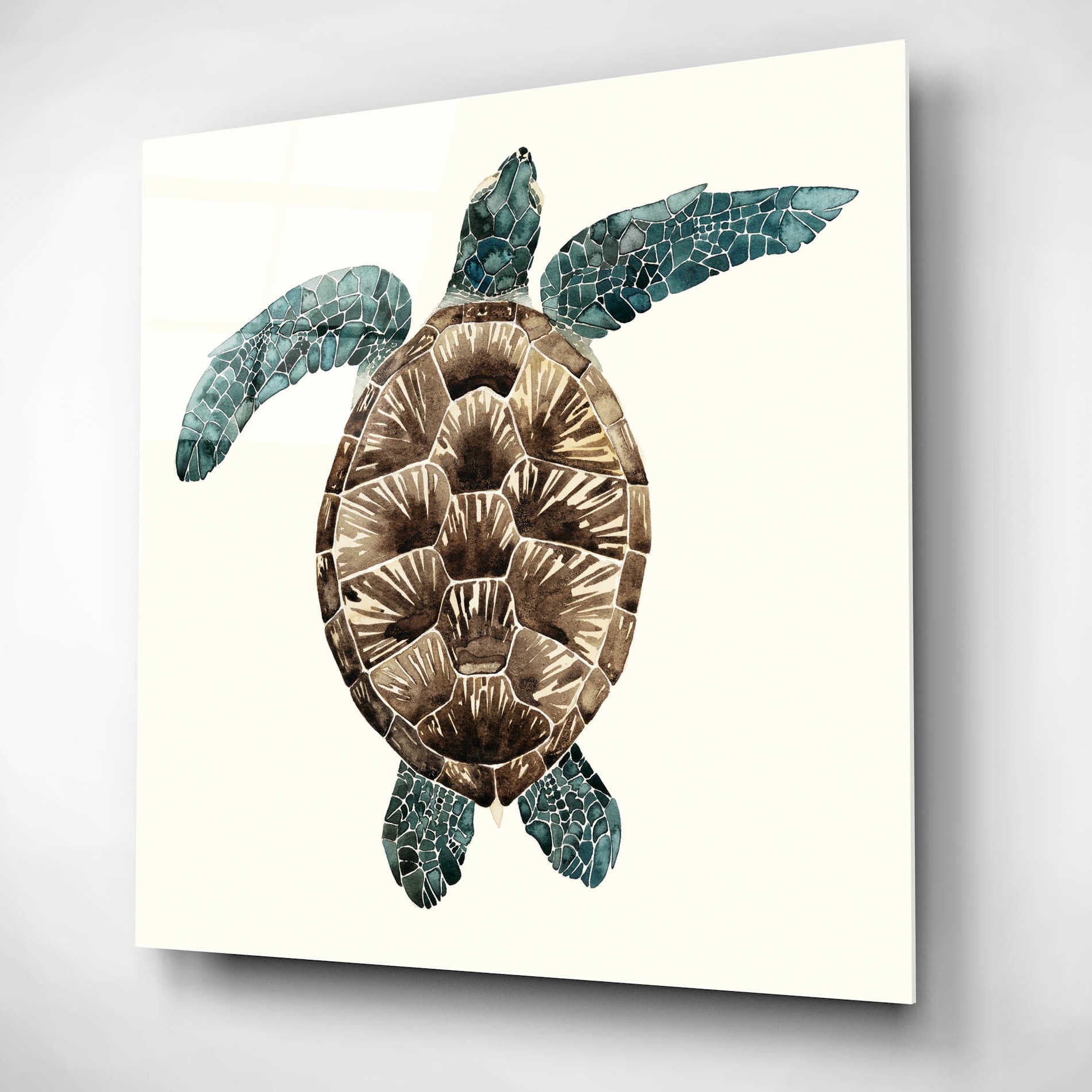 Epic Art 'Mosaic Turtle II' by Grace Popp, Acrylic Glass Wall Art,12x12