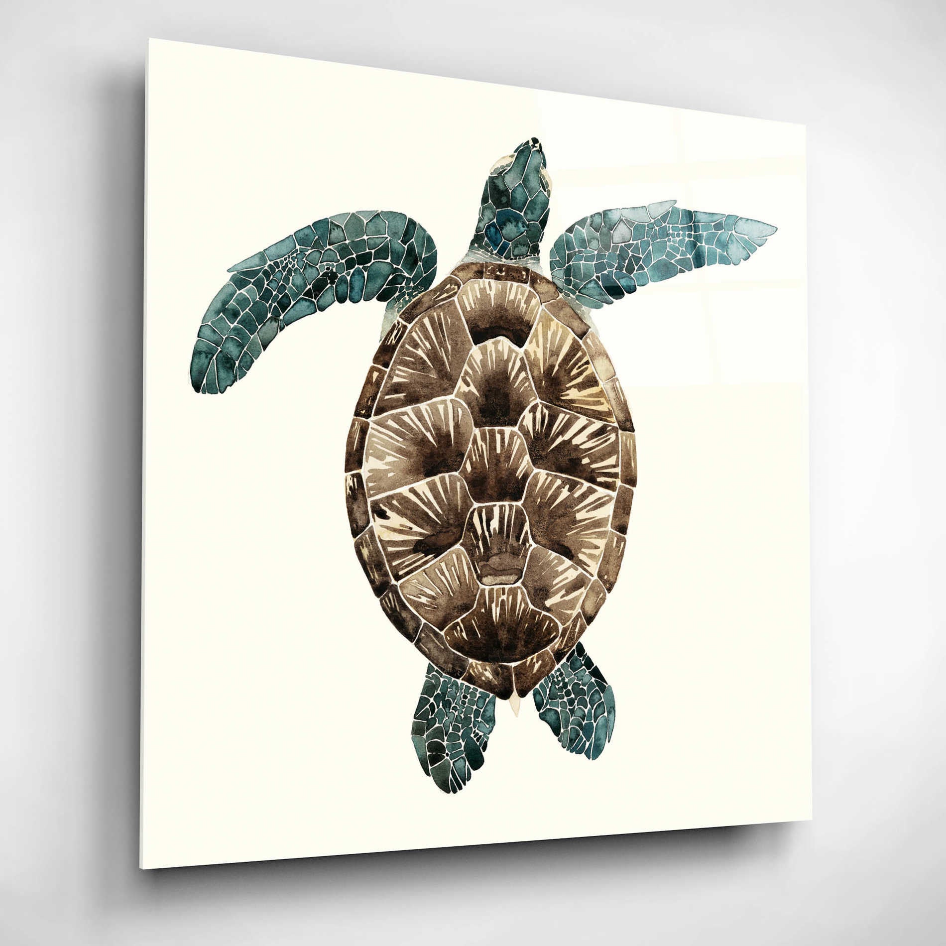 Epic Art 'Mosaic Turtle II' by Grace Popp, Acrylic Glass Wall Art,12x12