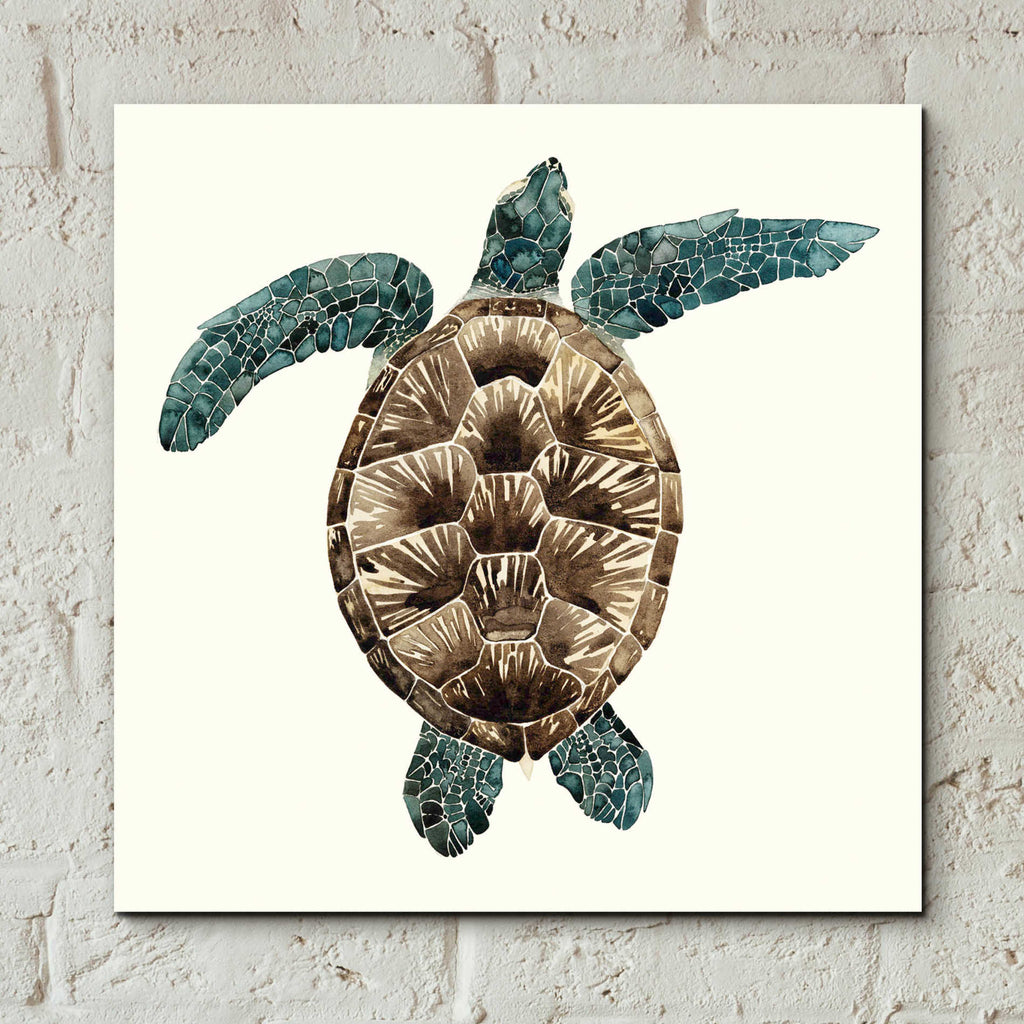 Epic Art 'Mosaic Turtle II' by Grace Popp, Acrylic Glass Wall Art,12x12