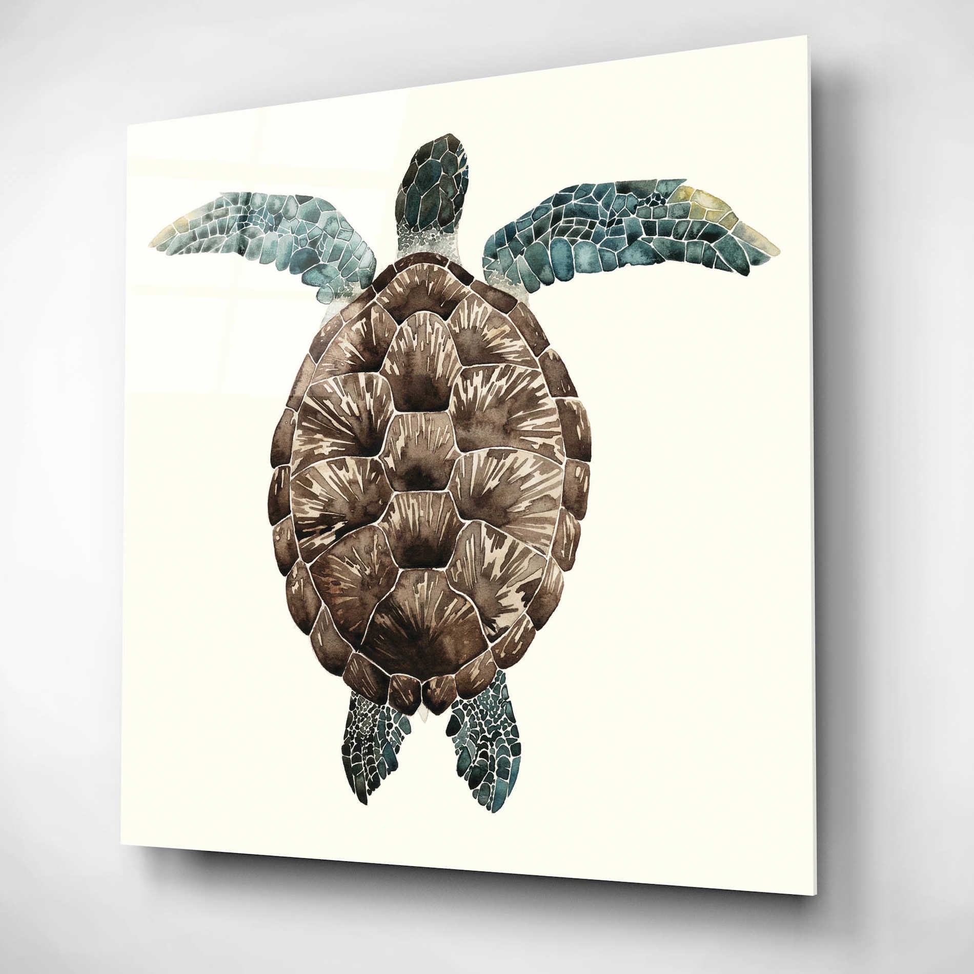 Epic Art 'Mosaic Turtle I' by Grace Popp, Acrylic Glass Wall Art,12x12