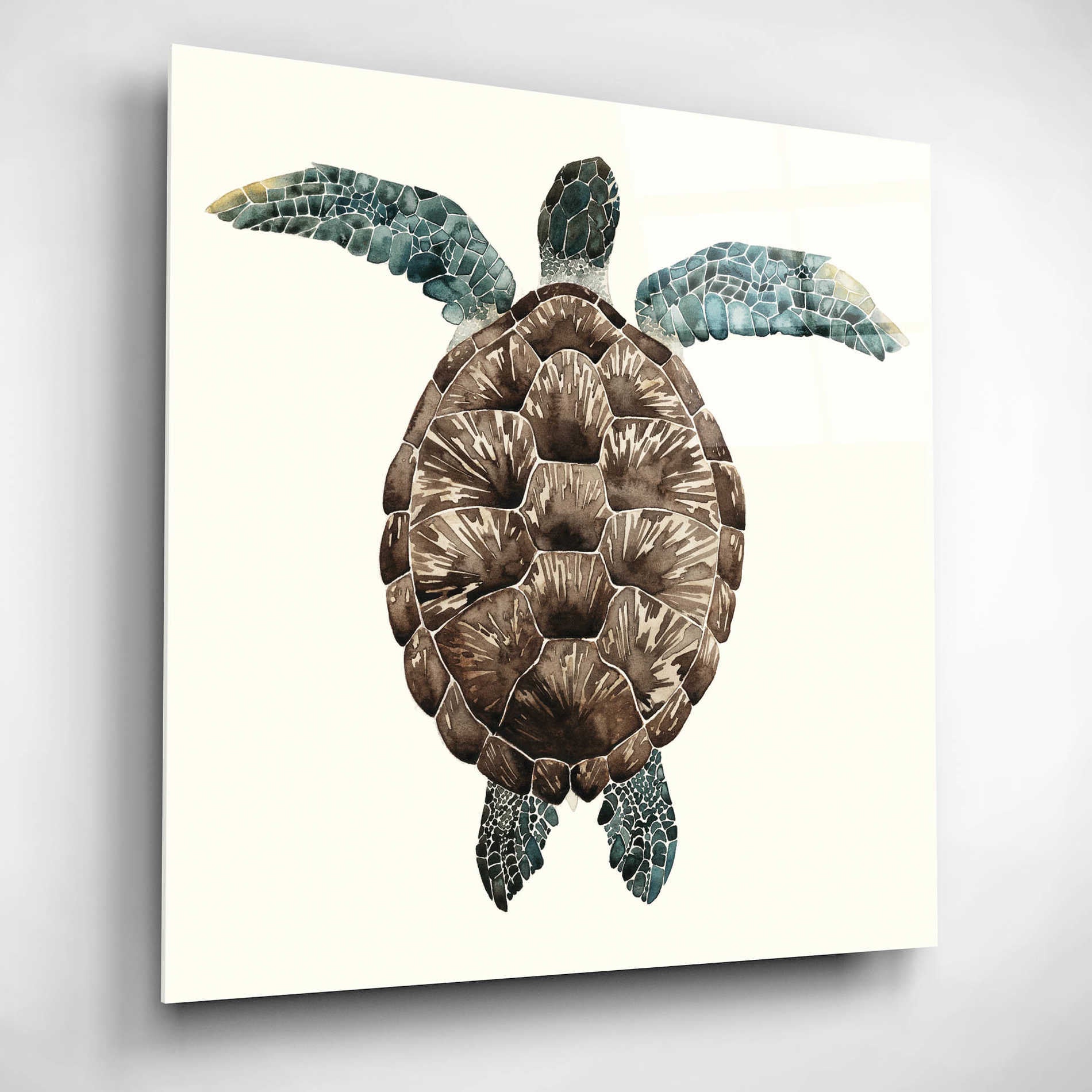 Epic Art 'Mosaic Turtle I' by Grace Popp, Acrylic Glass Wall Art,12x12