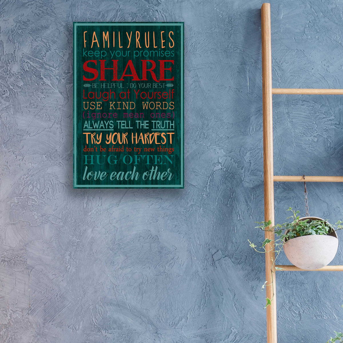 Epic Art 'Spice Family Rules I' by Grace Popp, Acrylic Glass Wall Art,16x24