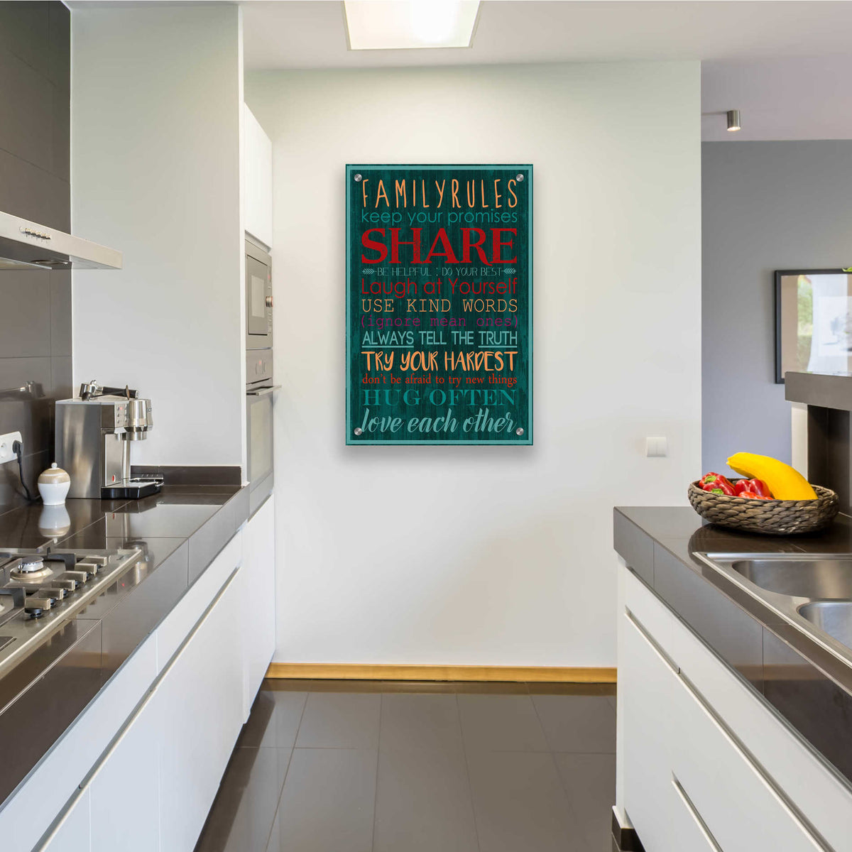 Epic Art 'Spice Family Rules I' by Grace Popp, Acrylic Glass Wall Art,24x36