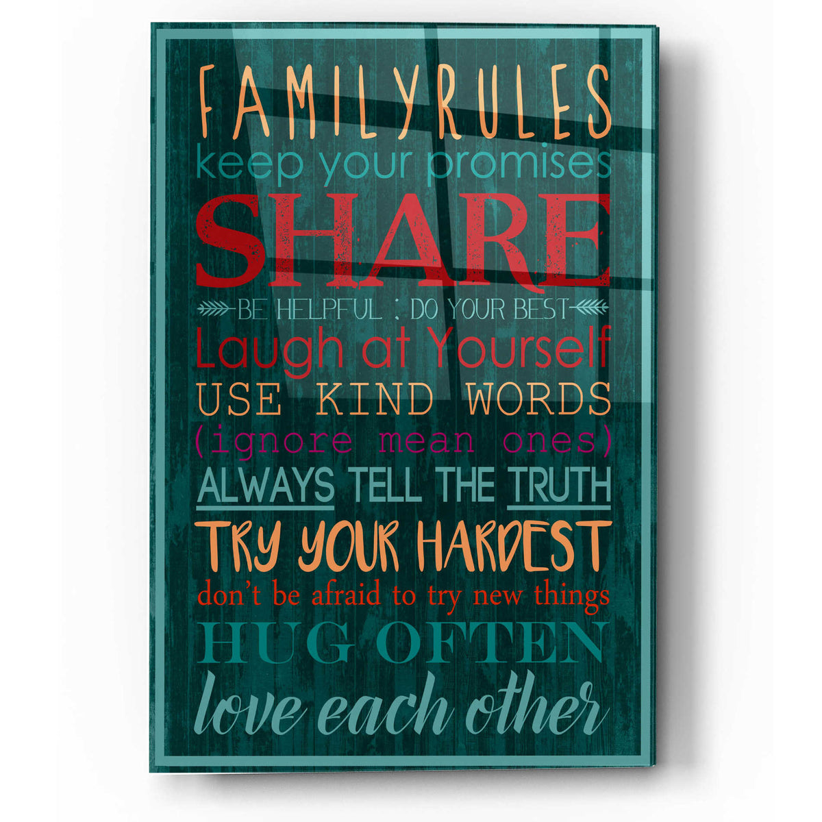 Epic Art 'Spice Family Rules I' by Grace Popp, Acrylic Glass Wall Art