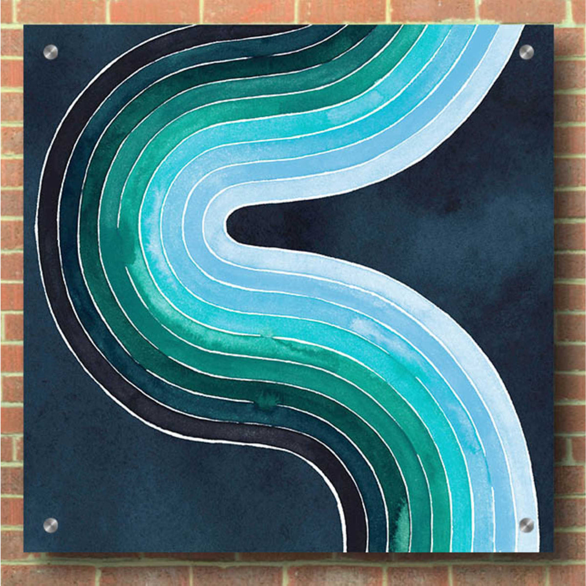 Epic Art 'Mid Century Current II' by Grace Popp, Acrylic Glass Wall Art,36x36