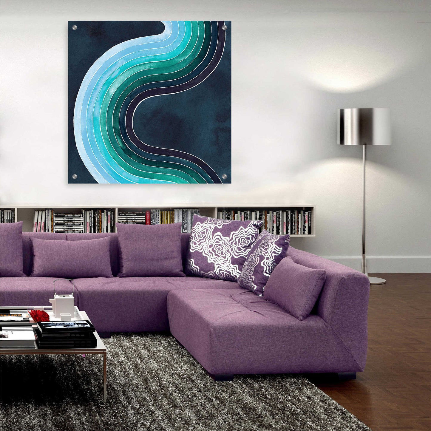 Epic Art 'Mid Century Current I' by Grace Popp, Acrylic Glass Wall Art,36x36