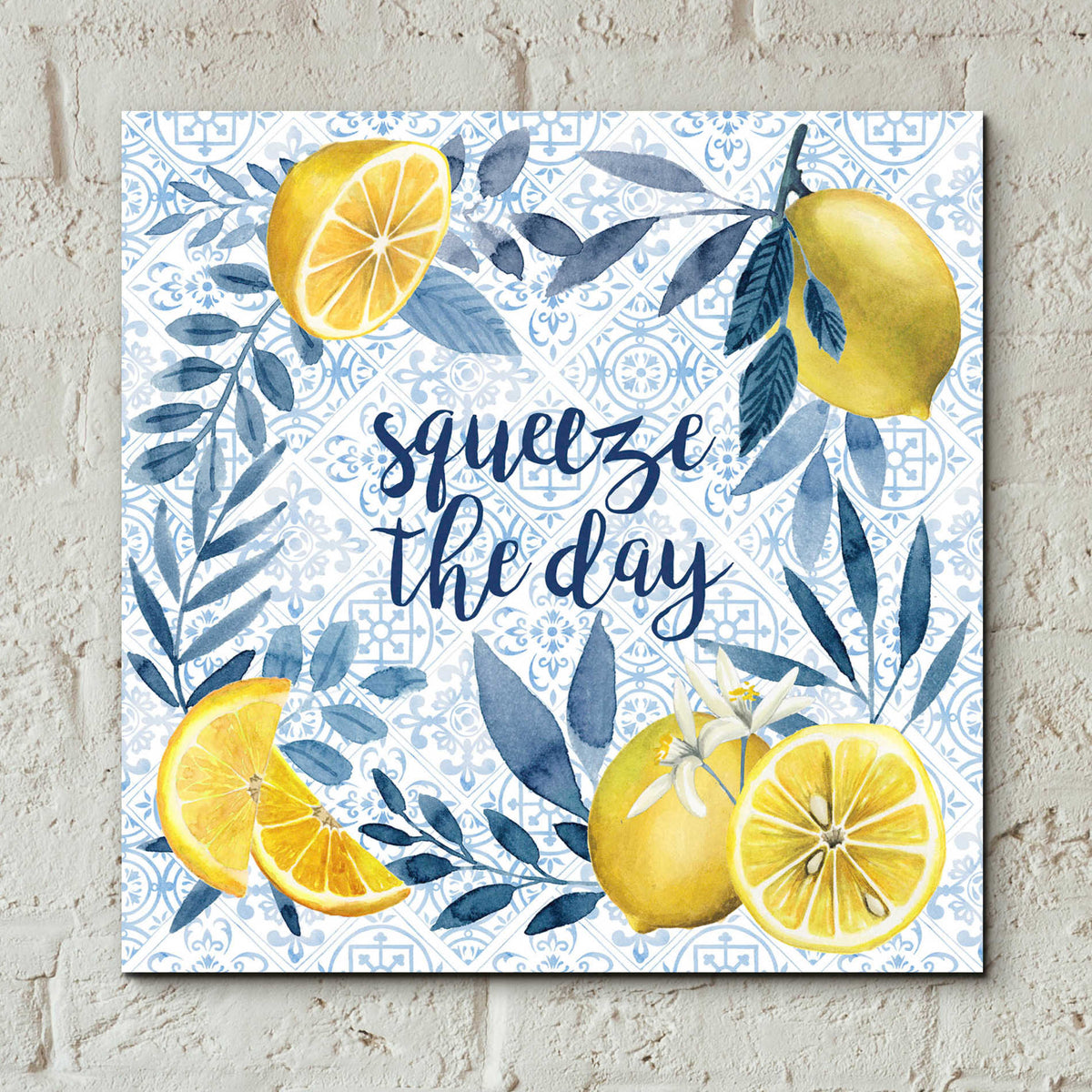 Epic Art 'Citrus Sayings II' by Grace Popp, Acrylic Glass Wall Art,12x12