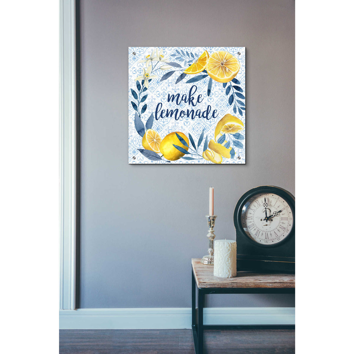 Epic Art 'Citrus Sayings I' by Grace Popp, Acrylic Glass Wall Art,24x24