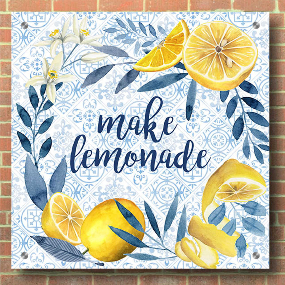 Epic Art 'Citrus Sayings I' by Grace Popp, Acrylic Glass Wall Art,36x36