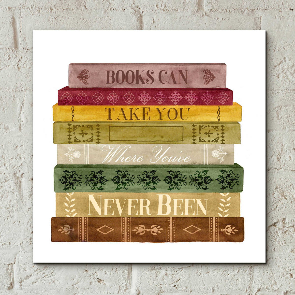 Epic Art 'Book Lover II' by Grace Popp, Acrylic Glass Wall Art,12x12