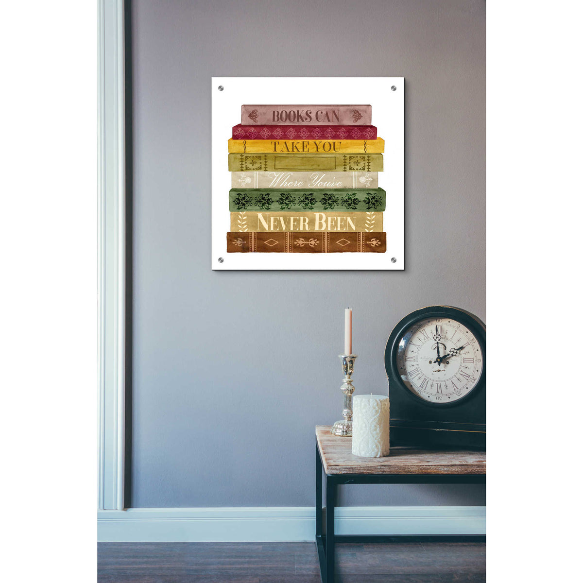 Epic Art 'Book Lover II' by Grace Popp, Acrylic Glass Wall Art,24x24