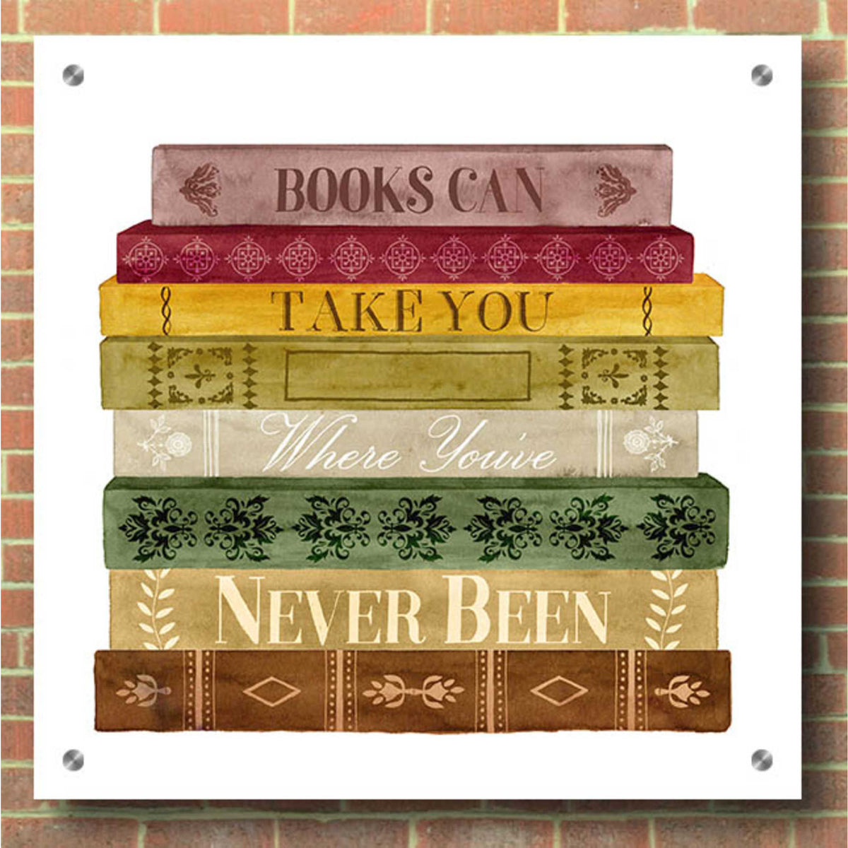 Epic Art 'Book Lover II' by Grace Popp, Acrylic Glass Wall Art,36x36