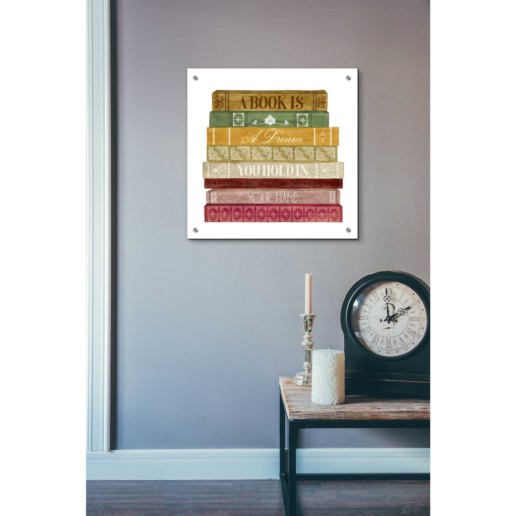 Epic Art 'Book Lover I' by Grace Popp, Acrylic Glass Wall Art,24x24