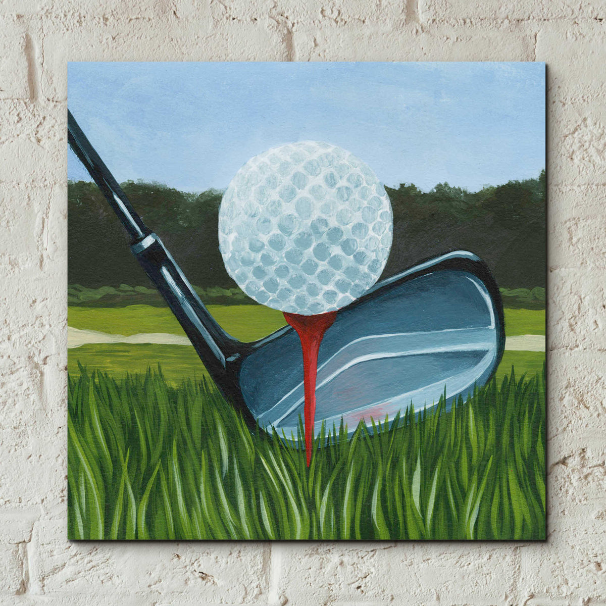 Epic Art 'Tee Off II' by Grace Popp, Acrylic Glass Wall Art,12x12