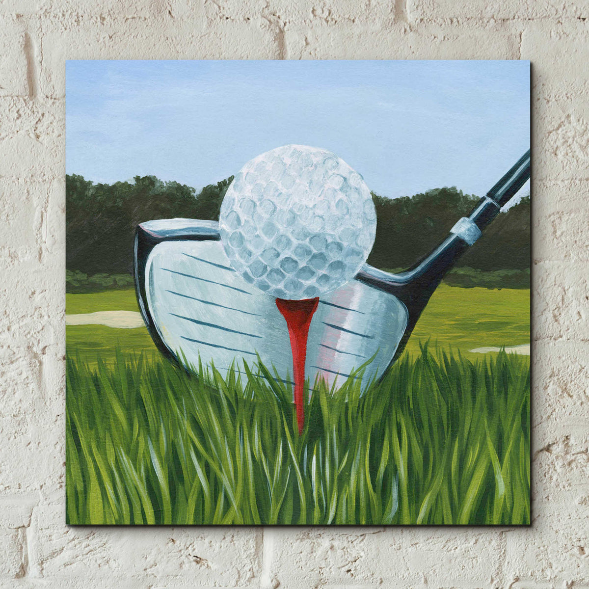 Epic Art 'Tee Off I' by Grace Popp, Acrylic Glass Wall Art,12x12
