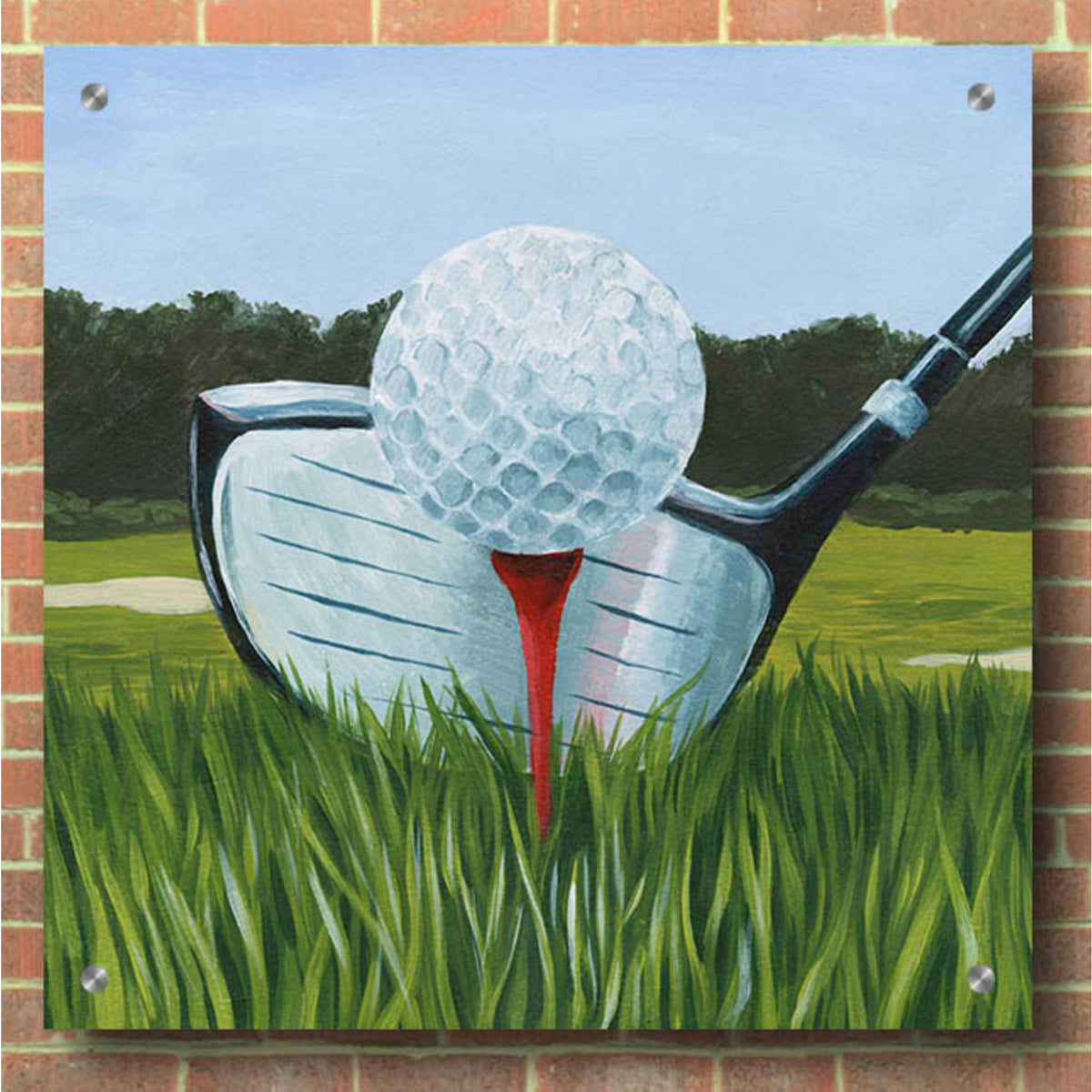 Epic Art 'Tee Off I' by Grace Popp, Acrylic Glass Wall Art,36x36