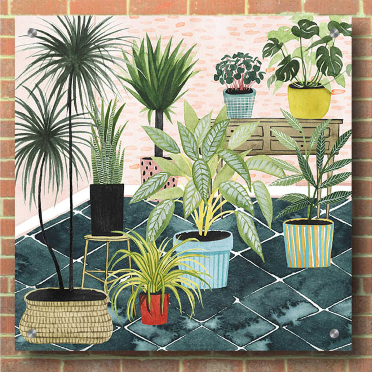 Epic Art 'Modern Jungle II' by Grace Popp, Acrylic Glass Wall Art,36x36