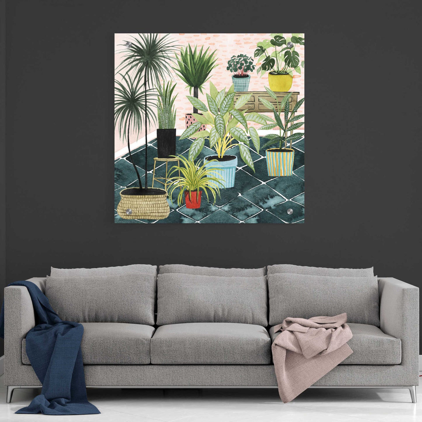 Epic Art 'Modern Jungle II' by Grace Popp, Acrylic Glass Wall Art,36x36