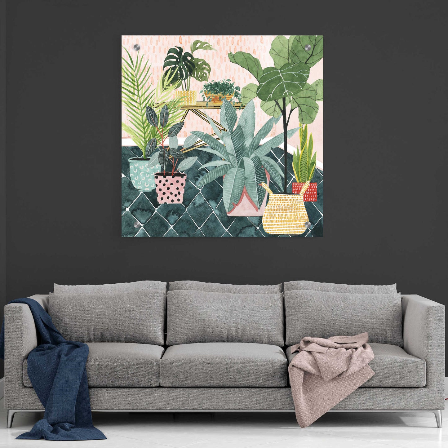 Epic Art 'Modern Jungle I' by Grace Popp, Acrylic Glass Wall Art,36x36