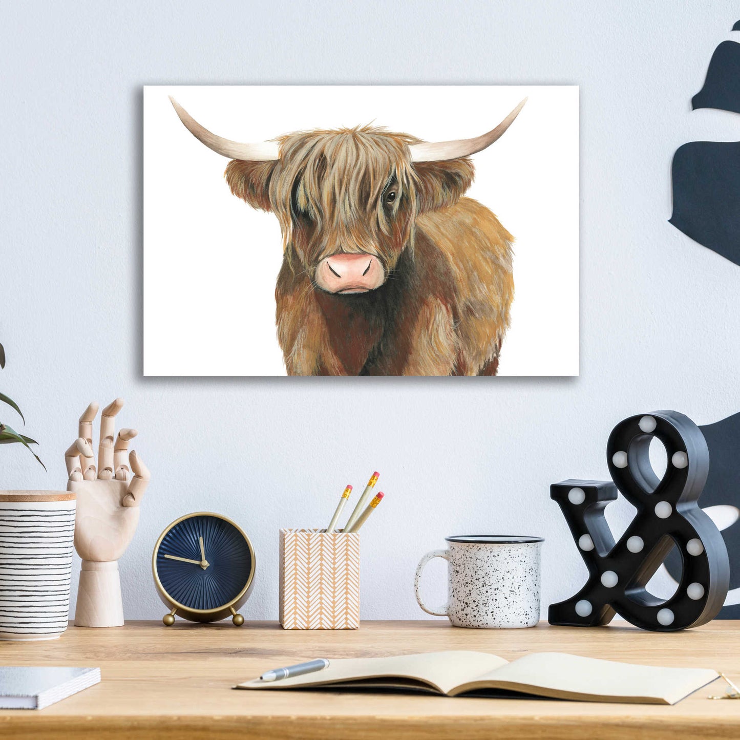Epic Art 'Highland Cattle II' by Grace Popp, Acrylic Glass Wall Art,16x12