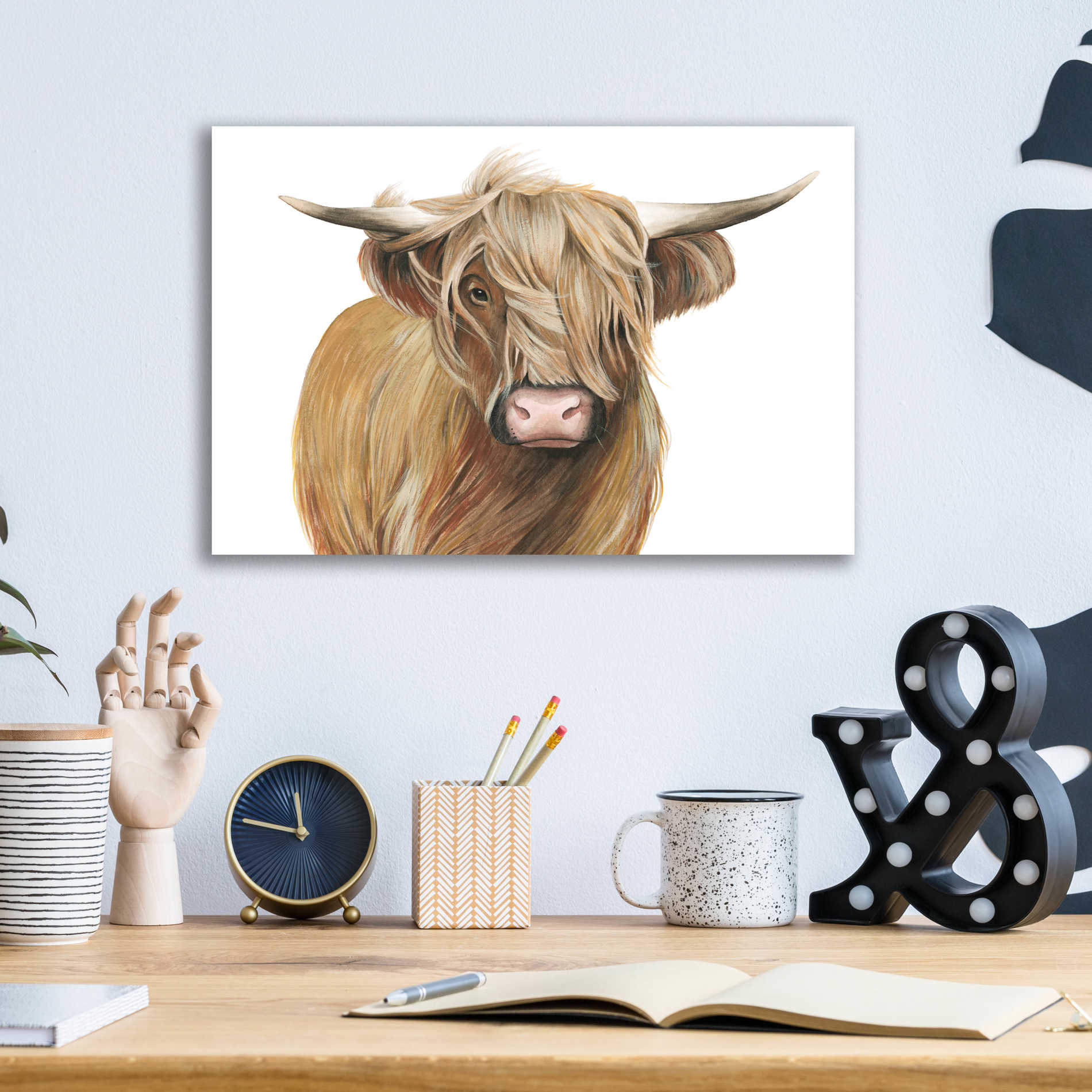 Epic Art 'Highland Cattle I' by Grace Popp, Acrylic Glass Wall Art,16x12