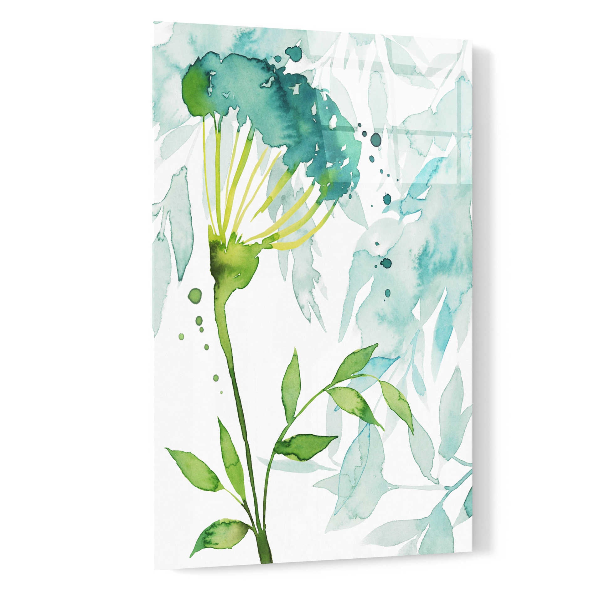 Epic Art 'Flower and Leaf Layers II' by Grace Popp, Acrylic Glass Wall Art,16x24