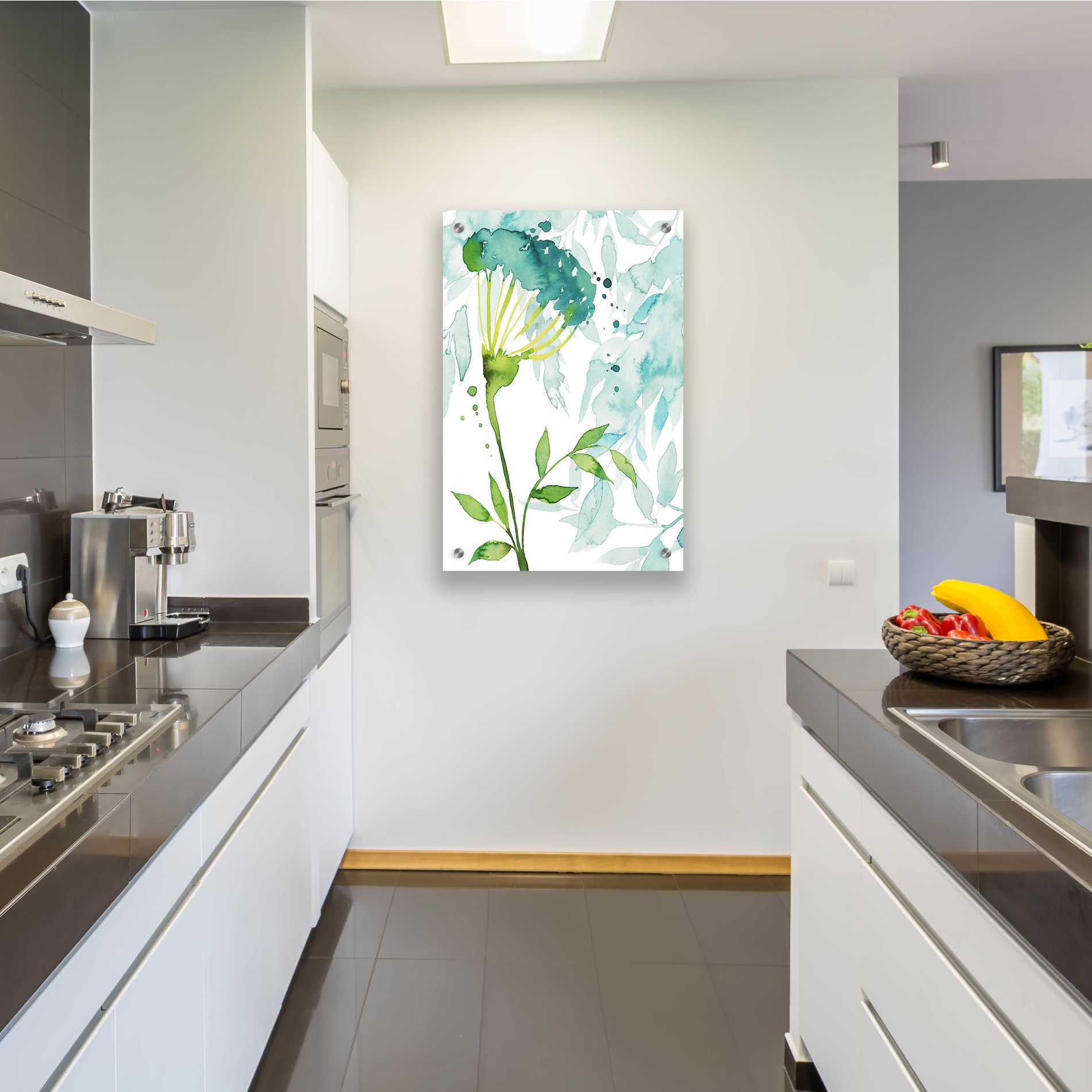 Epic Art 'Flower and Leaf Layers II' by Grace Popp, Acrylic Glass Wall Art,24x36