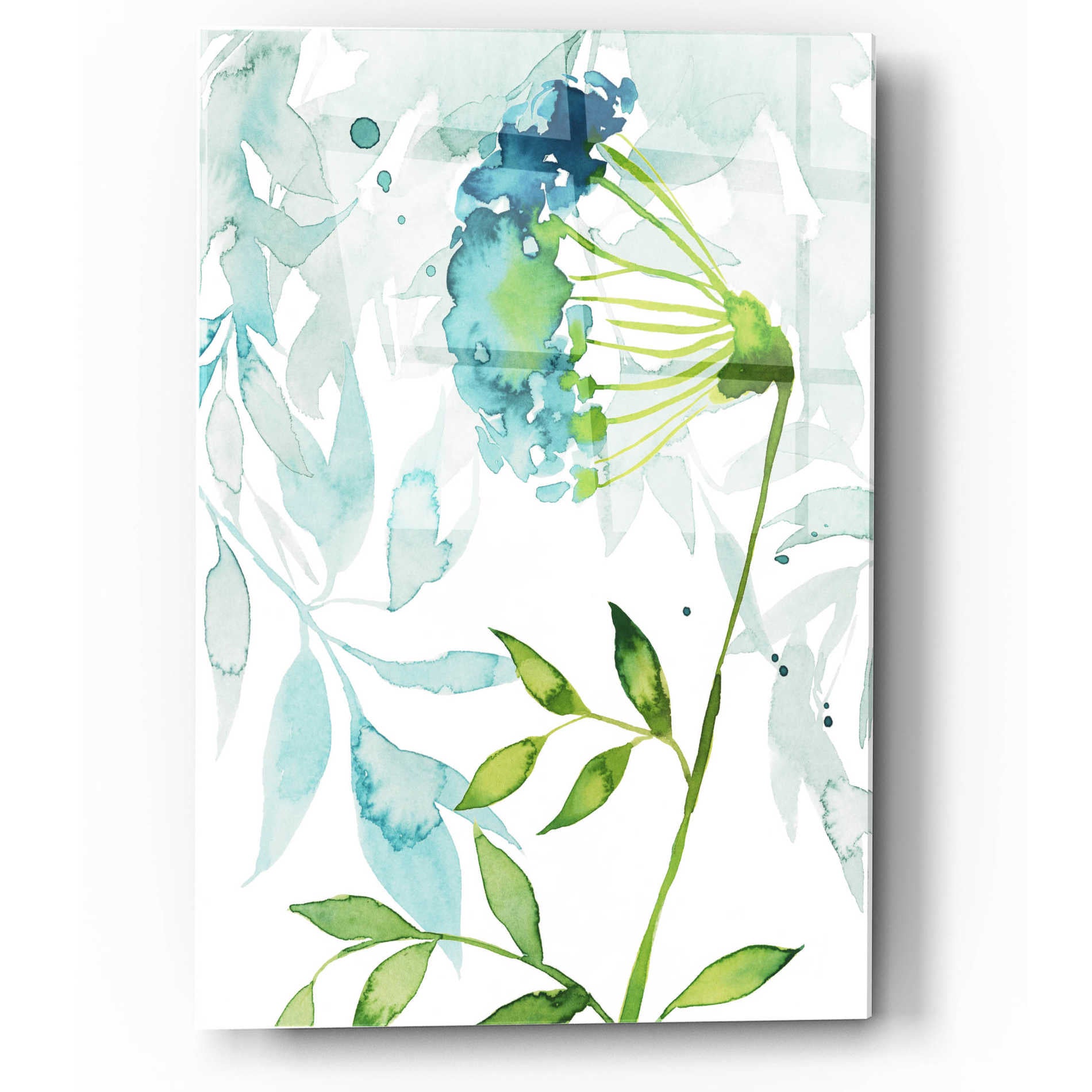 Epic Art 'Flower and Leaf Layers I' by Grace Popp, Acrylic Glass Wall Art,12x16