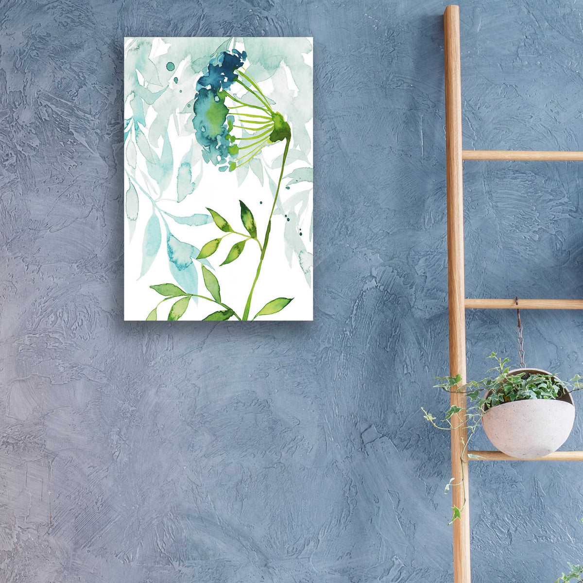 Epic Art 'Flower and Leaf Layers I' by Grace Popp, Acrylic Glass Wall Art,16x24