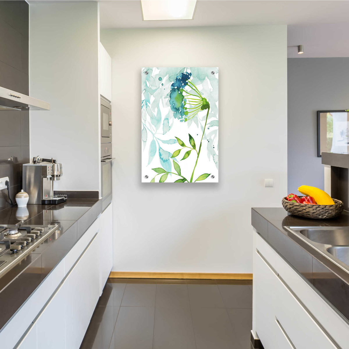 Epic Art 'Flower and Leaf Layers I' by Grace Popp, Acrylic Glass Wall Art,24x36
