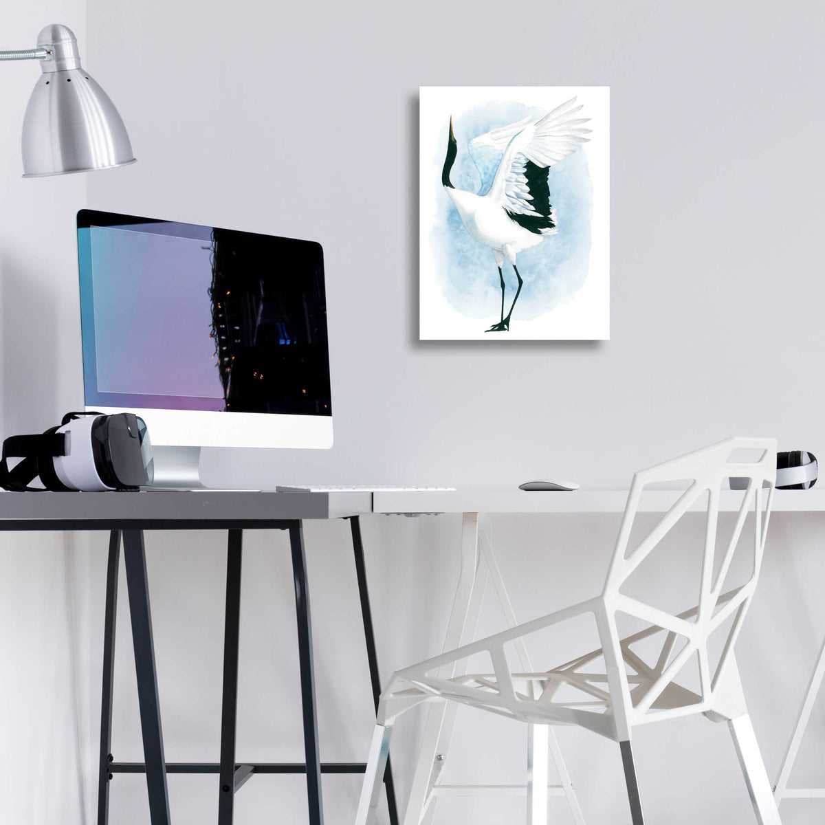 Epic Art 'Dancing Crane I' by Grace Popp, Acrylic Glass Wall Art,12x16