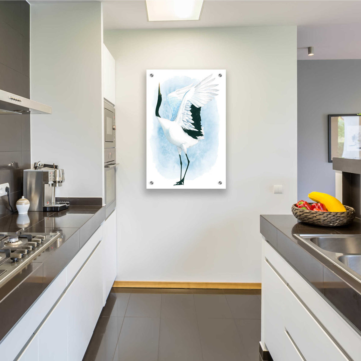 Epic Art 'Dancing Crane I' by Grace Popp, Acrylic Glass Wall Art,24x36