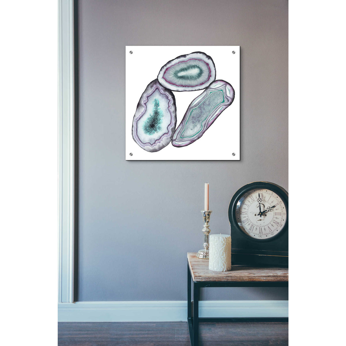 Epic Art 'Geode Gems III' by Grace Popp, Acrylic Glass Wall Art,24x24