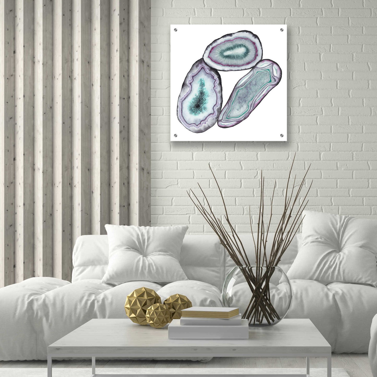 Epic Art 'Geode Gems III' by Grace Popp, Acrylic Glass Wall Art,24x24
