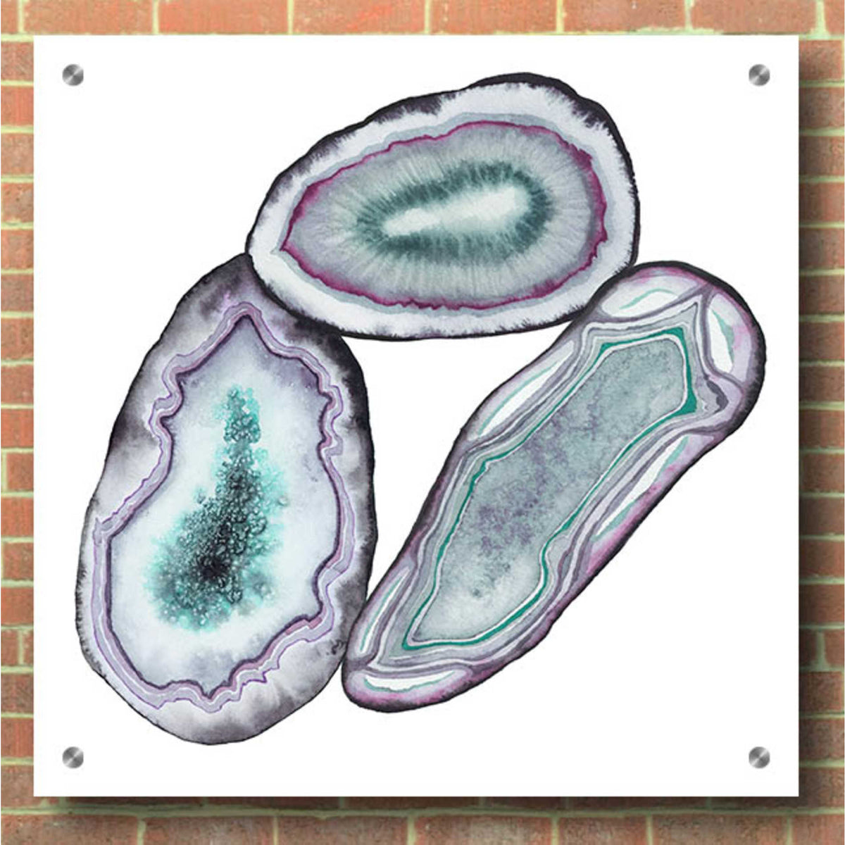 Epic Art 'Geode Gems III' by Grace Popp, Acrylic Glass Wall Art,36x36
