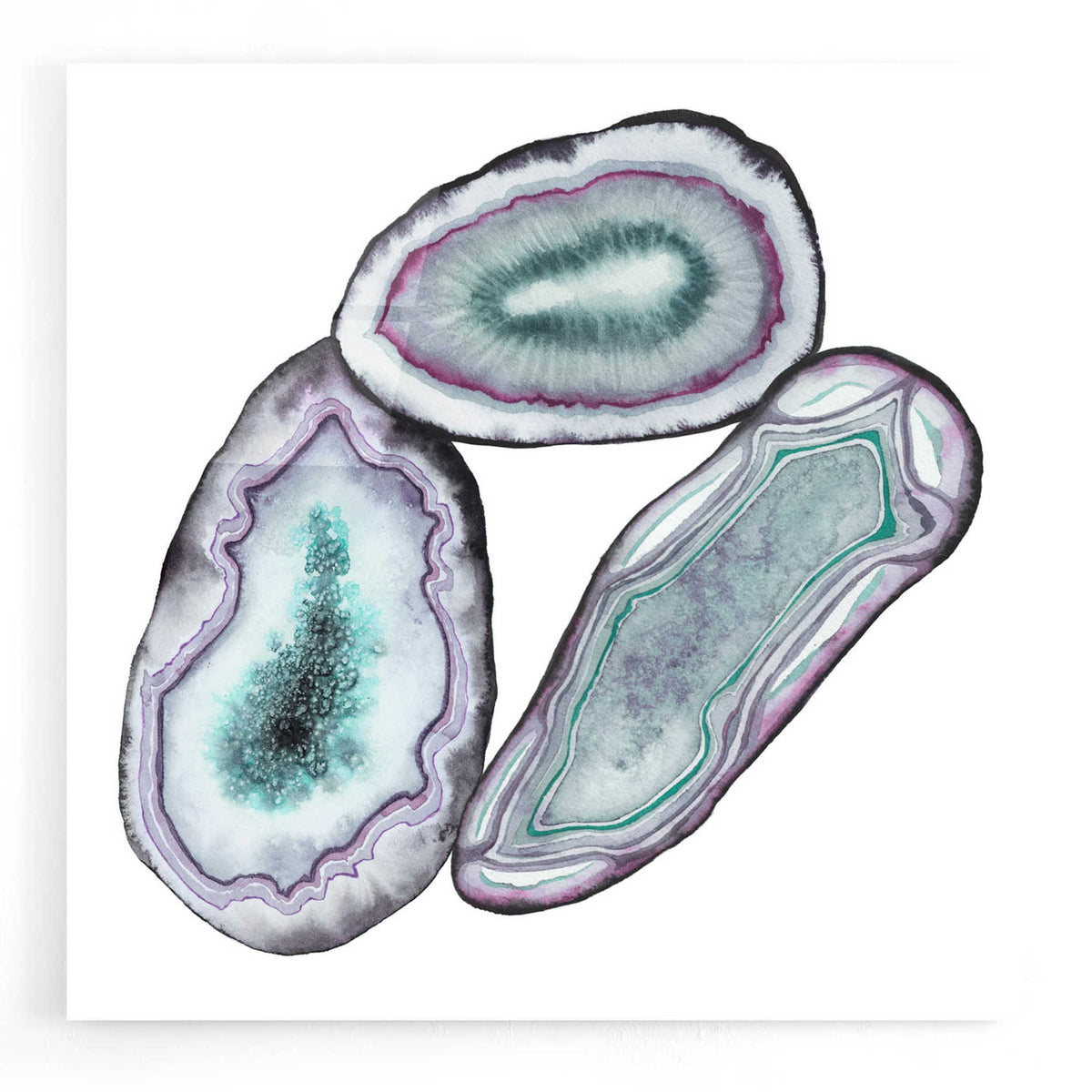 Epic Art 'Geode Gems III' by Grace Popp, Acrylic Glass Wall Art