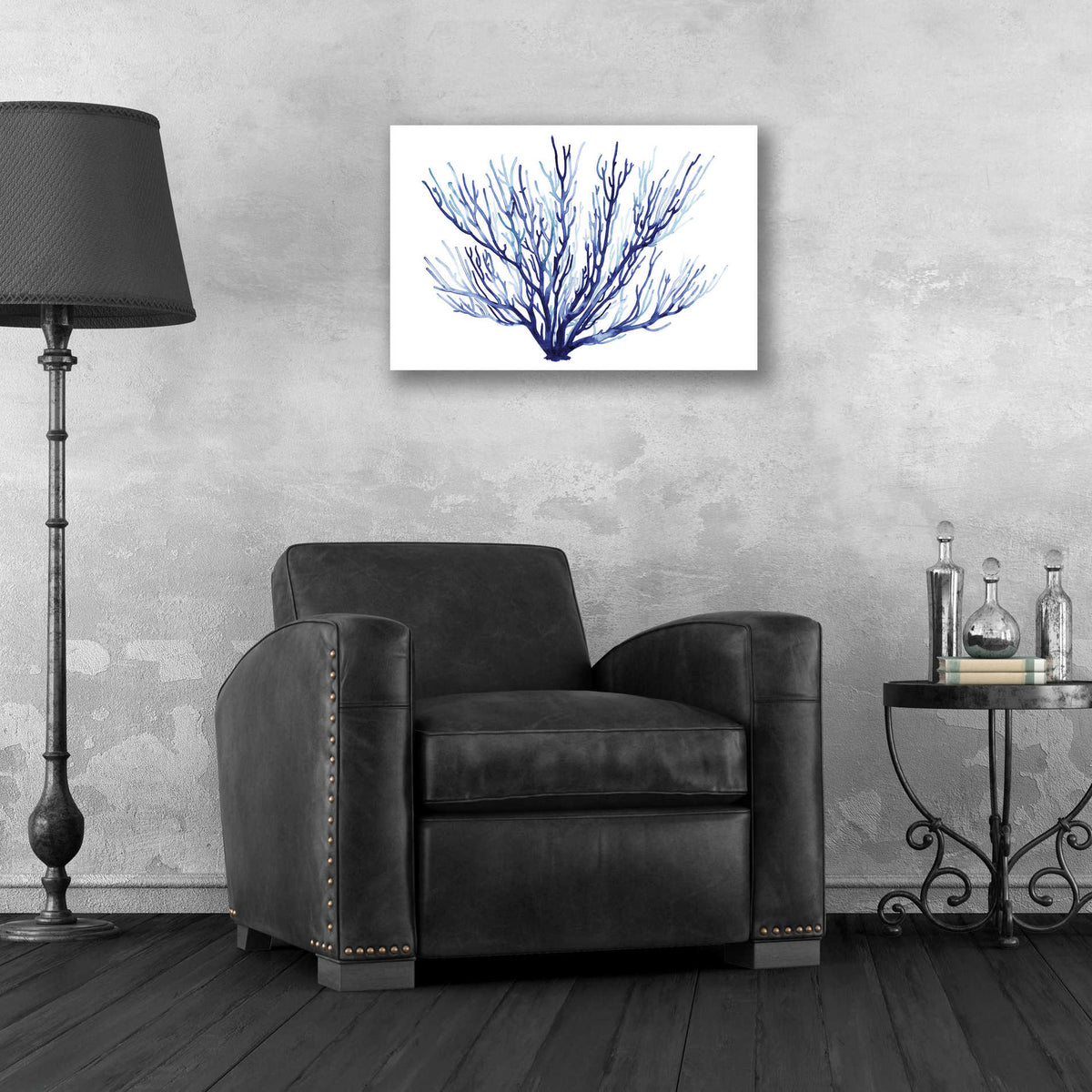 Epic Art 'Azure Fan II' by Grace Popp, Acrylic Glass Wall Art,24x16