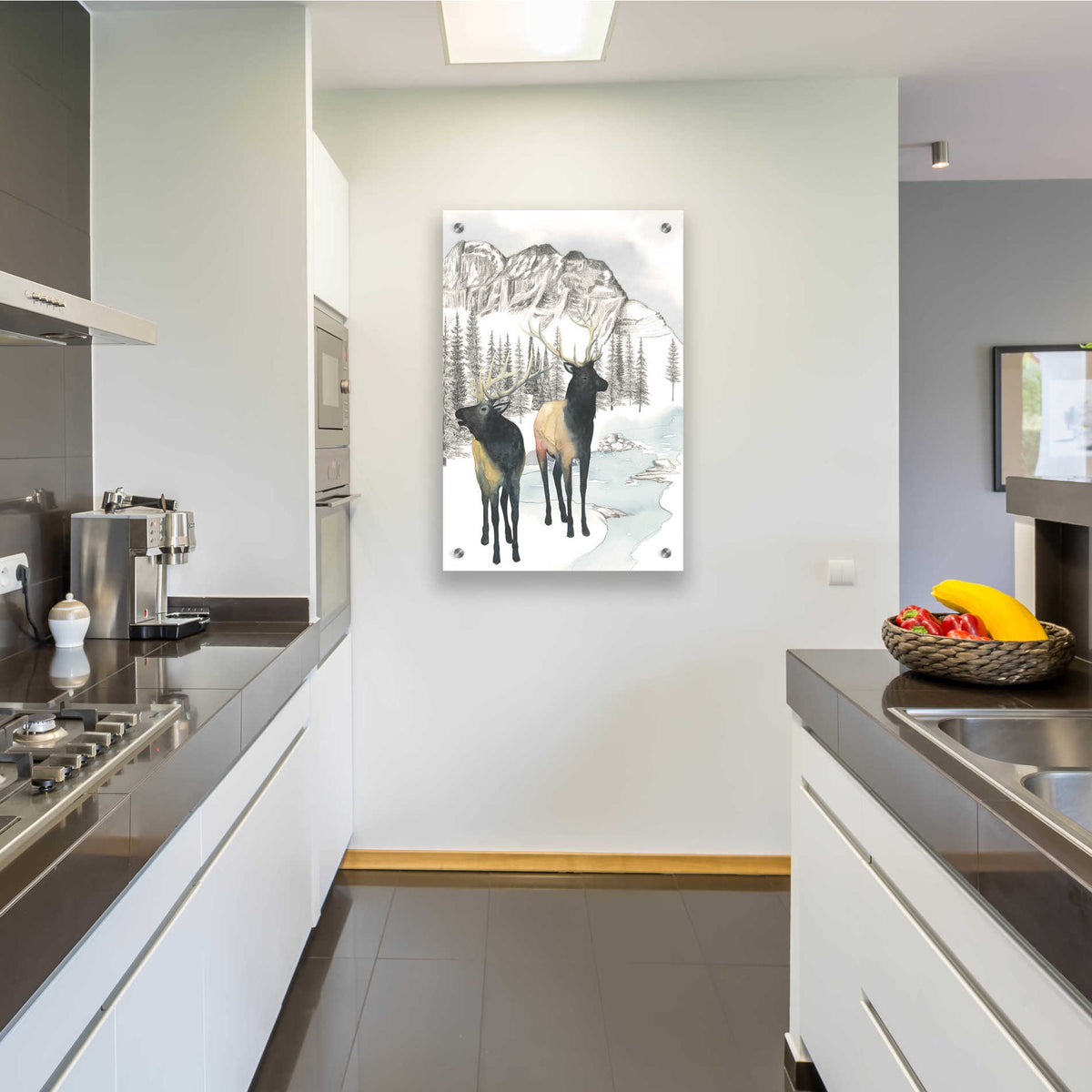 Epic Art 'Winter Elk II' by Grace Popp, Acrylic Glass Wall Art,24x36