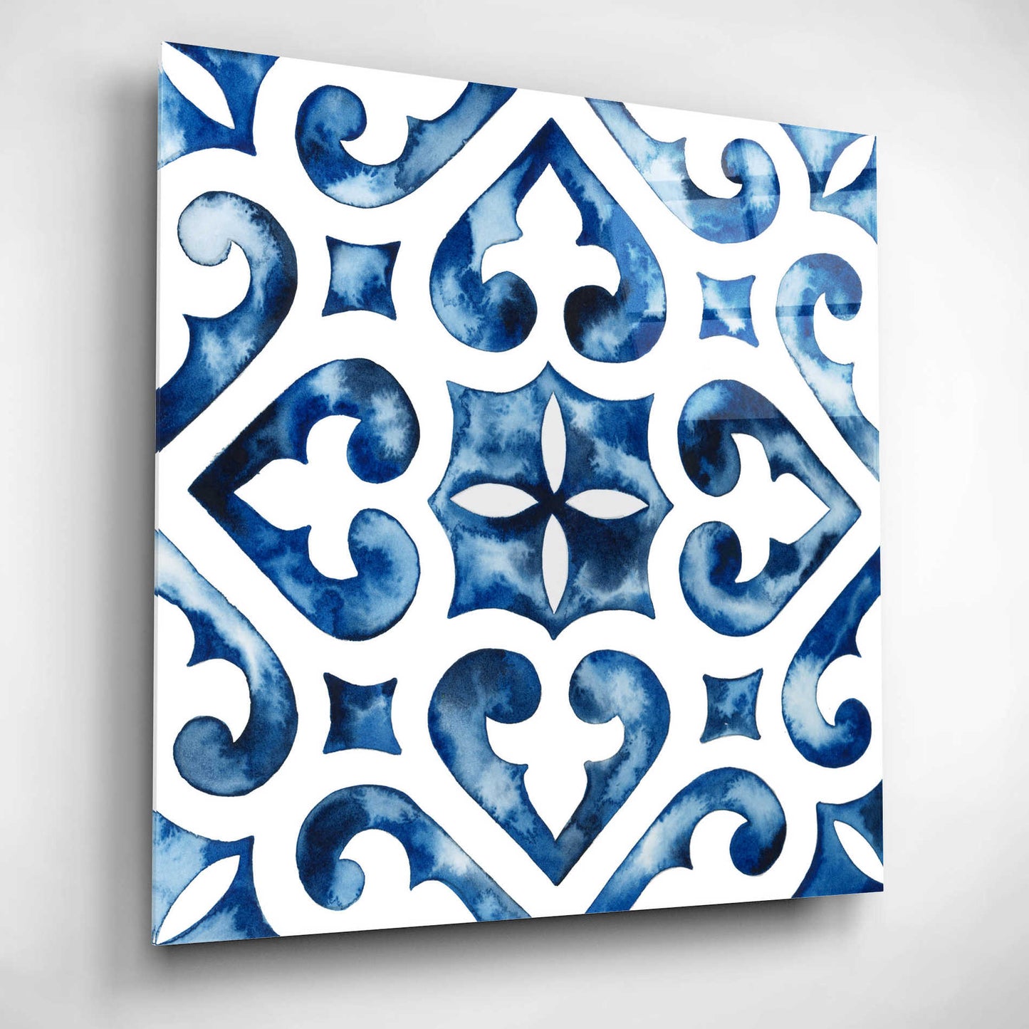 Epic Art 'Cobalt Tile VI' by Grace Popp, Acrylic Glass Wall Art,12x12