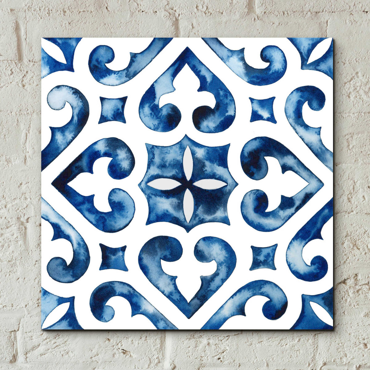 Epic Art 'Cobalt Tile VI' by Grace Popp, Acrylic Glass Wall Art,12x12